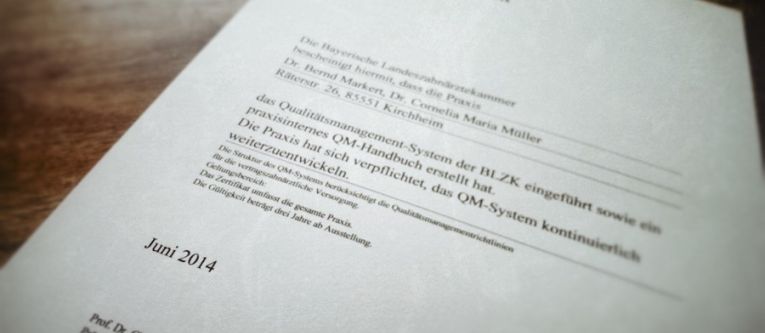 Qualitätsmanagement-System der BLZK - Zahnärzte Kirchheim Dres. Markert & Müller